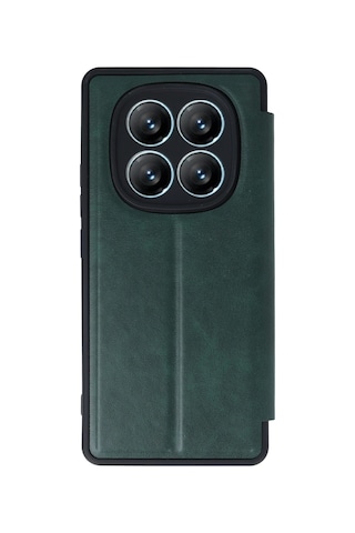 Newface - 892 - Xiaomi Redmi Note 14 Pro 5g Kılıf Flip Cover - - Csmo-tex - Koyu Yeşil