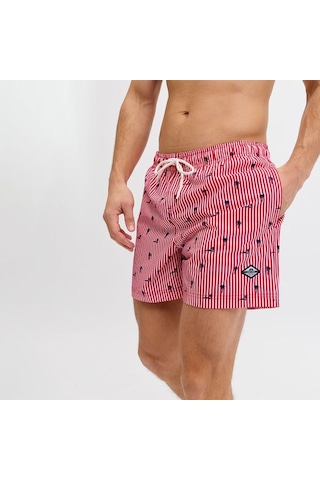 Jack&jones Jack Jones Şort Mayo Maui Breeze Mini Stripe Kırmızı