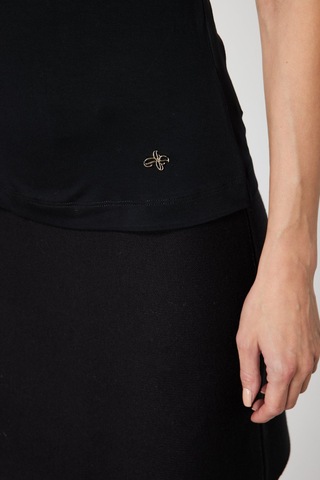 On Kadın Dik Yaka Kolsuz Basic Bluz 61432 Siyah Siyah