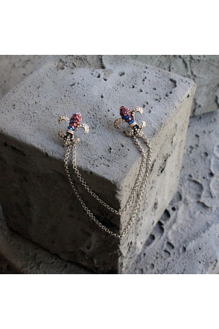 Coolmenclub Fleur De Lis Figürlü Gömlek Yaka İğnesi Gümüş