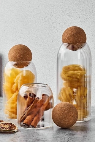 Perotti Kavanoz Seti 3 Lü Lanford 16780 Ahşap - Şeffaf