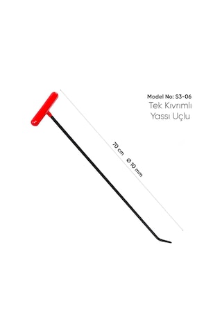 70 Cm 10 Mm Çap Tek Kıvrımlı Yassı Uçlu Boyasız Göçük Düzeltme Çubuğu - S3-06, Pdr Çubuk