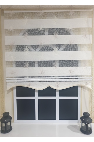 Zebra Stor Nakışlı Beyaz Etek Dilimli Stb 470