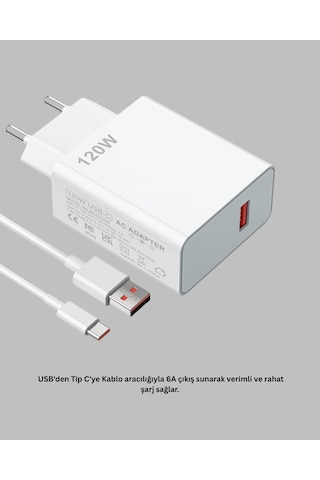 Hnrlıshp 120 Watt Ultra Hızlı Şarj Seti Realme 7 8 9 Pro Uyumlu