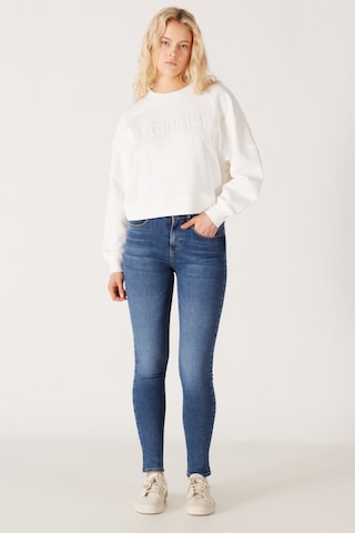 Wrangler High Rise Skinny Fit Dar Kesim Yüksek Bel Çok Dar Paça Mavi Kadın Esnek Jean Denim Kot Pantolon W27H017XT Mavi