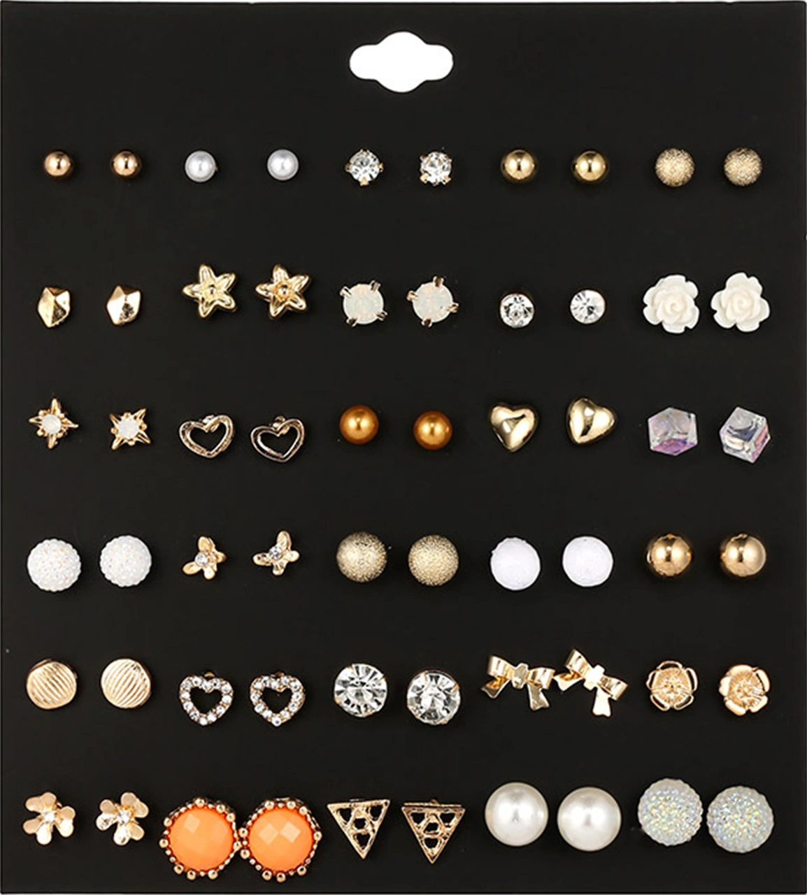 Lemestar 30 Çift Kadın Küpe Seti: İkizce, Mükemmel Taşlı Ve İncce Desenli, Gündelik Ve Özel Davetler İçin Zarfımsı Takı E0119-1 Diğer