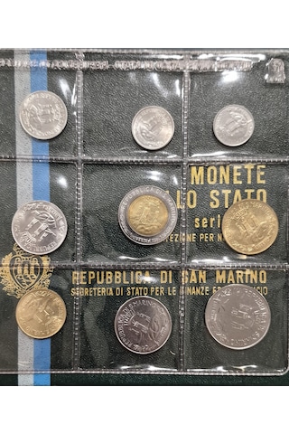 San Marino 1982 Hatıra Set 9 Adet 1-500 Liret Orijinal Kutusunda Kitapçığıyla Çil.
