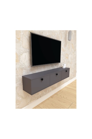 Salkım 150 Cm Duvara Monte Tv Ünitesi Tv Sehpası Antrasit-antrasit Antrasit