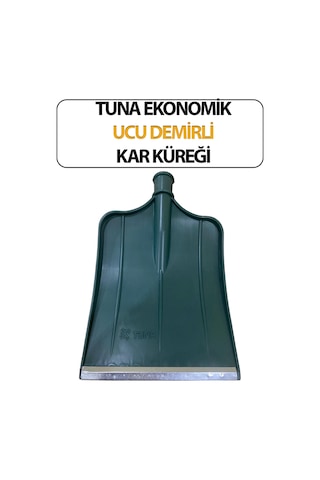 Kürek Ucu Demirli Plastik Kar Küreği, Ekonomik Sapsız Yeşil Renk