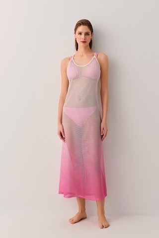 Suwen Magnolia Plaj Elbisesi Sba253301129 Degrade Baskılı Çok Renkli