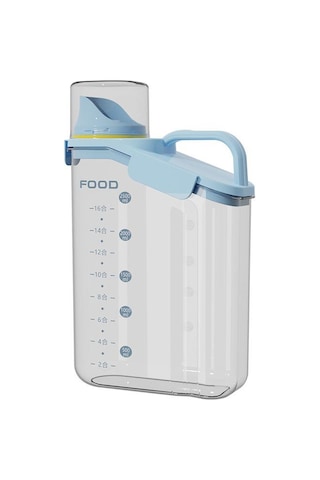 Hava Geçirmez Gıda Saklama Kapları Tahıl Dağıtıcı Tahıl Kabı Saklama Kutusu Pirinç Dağıtıcı Tahıl Dağıtıcı Mutfak Düzenleyici Mavi