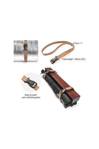 Padalink Kahverengi Kamp Turizm Paketleme Kayışları - 4 Adet 135x2.5cm Pp Kumaşlı Taşıma Bağlama Aletleri