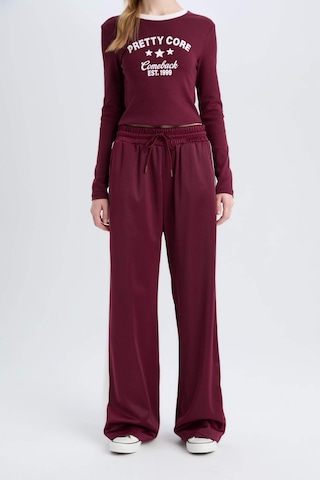 DeFacto Coool Wide Leg Eşofman Altı Geniş Bol Paça Beli Lastikli Cepli Bağcıklı E2667AX24WNBR467 Bordo