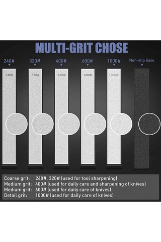 Ximistore9 Mutfak Bıçak Taslağı Seti 5 Parça: 240/320/400/600/1000 Tane, Tabanlı Zımpara Taşları Diğer