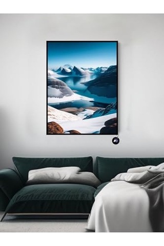 Pster20799 Nordik Dağları Iskandinav Tarzı Çerçeveli Tablo 40 X 50