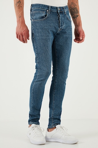 Buratti Streç Pamuklu Slim Fit Normal Bel Dar Paça Jeans Erkek Kot Pantolon 1115S60Napoli Mavi