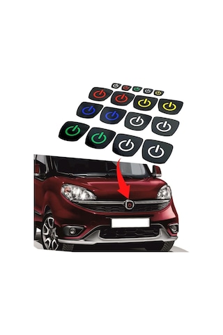 Fiat Doblo Logo Içi Power Buton Sticker 3 Lü Set