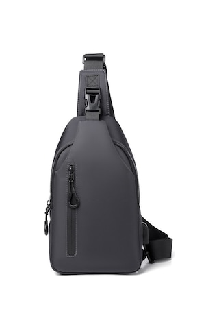 Erkekler İçin Şık Ve Pratik Çapraz Göğüs Çantası, Geniş Kapasiteli Çift Fermuarlı Sırt Ve Omuz Çantası, Konforlu Günlük Kullanım İçin Trend Aksesuar Gri
