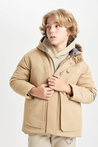 DeFacto Erkek Çocuk Su İtici Kapüşonlu Polar Astarlı Parka C9077A824WNBG395