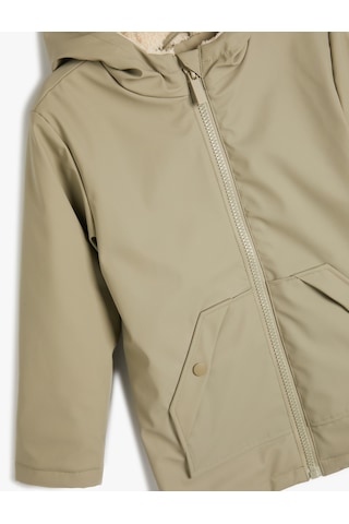 Koton Oversize Kapşonlu Mont Cep Detaylı Haki 5wkg00013aw Haki