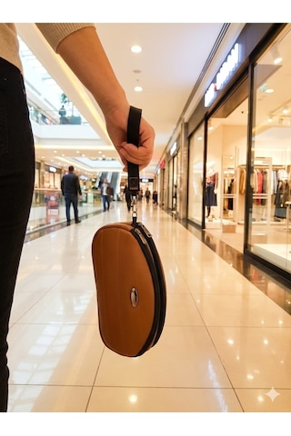 Newish Polo Portföy Stil Çift Gözlü Makyaj Ve El Çantası-dokulu Model Taba