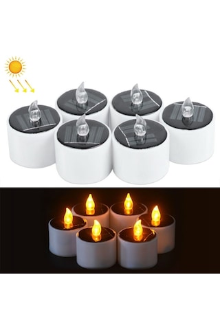 Cbtx Bahçe Aydınlatma 6 Pcs Güneş Enerjili Mum Lamba, Sıcak Beyaz Işık Led Enerji Tasarruflu Atmosfer Gece Lambası