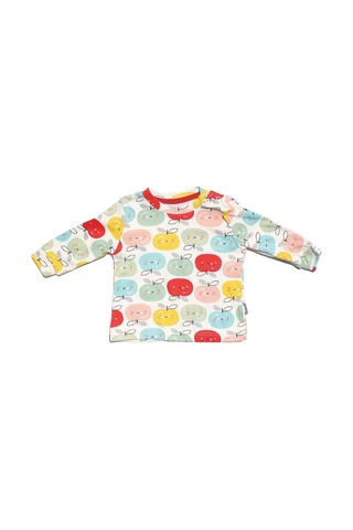 Bebegen Unisex Kırmızı Renkli Elmalı Desenli 2'li Body Set Çok Renkli
