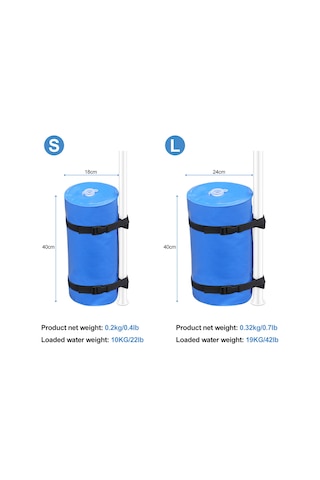 Yifomall Dış Mekan Çadır Sabitleyici 10l Su Torbası - Pvc Klip Ağ Kumaşı - Rüzgar Direnci - Mavi Mavi