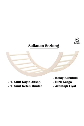 Sallanan Şezlong Sallanan Yer Yatağı Ahşap Minderli Çocuk Yatağı
