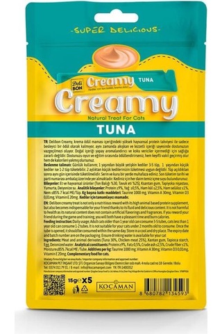 Delibon Creamy Ödül Maması Ton Balıklı 15gr 5li Paket