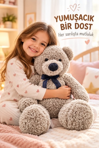 60 Cm Peluş Ayı Büyük Boy Premium Kalite Yumuşak Ayıcık Çocuk Sevgili Özel Gün Hediyesi Çok Renkli