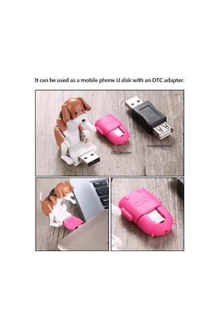 Taşınabilir Mini Sevimli Pc Usb Flash Sürücü Komik Çırpınan Köpek Haylaz Köpek U Disk Ofis Çalışanı İçin Basıncı Azaltan Oyuncak