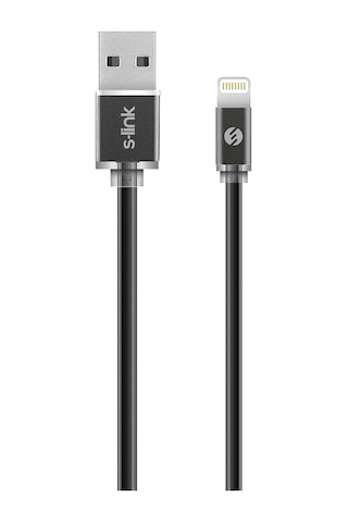 S-Link Swapp SW-C603 1m 2A Apple iPhone Uyumlu Lightning Siyah Şarj Kablosu