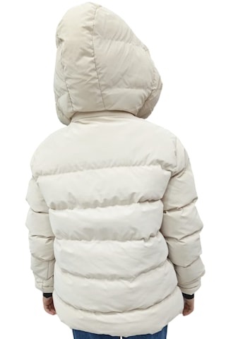 Kız Çocuk /Erkek Çocuk Fermuar Cepli Kapüşonu Çıkabilen İçi Peluş Astarlı Bej Renk Mont