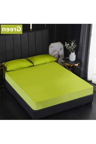 Novahub Yeşil Yastık Kapsız Derin Cep Yatak Çarşaf %100 Su Geçirmez Yatak Koruması 200x200x30cm, Elastik Bantlı, Ev Kullanımı Yeşil