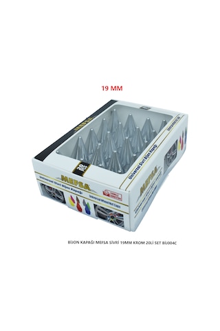 Bijon Kapağı Sivri 19 Mm Krom 20 Li Set