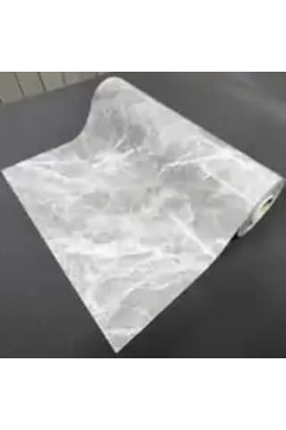1,2 Mm Mermer Desenli M-10 Şeffaf Pvc Lamineli Kalın Kaymaz Masa Örtüsü