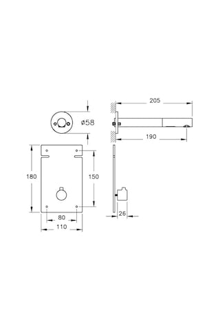 VitrA Origin A4711136WTC Ankastre Temassız Uzun Lavabo Bataryası Mat Siyah