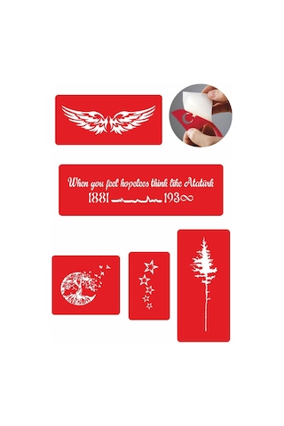 Enhavalı Ağaçlar Geçici Dövme Kına Şablonu 5'li