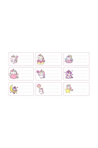 Bimotif Figürlü İsimlik, Ders Programı, Kalem Ve Eşya Sticker Seti, Pembe 10 Sayfa