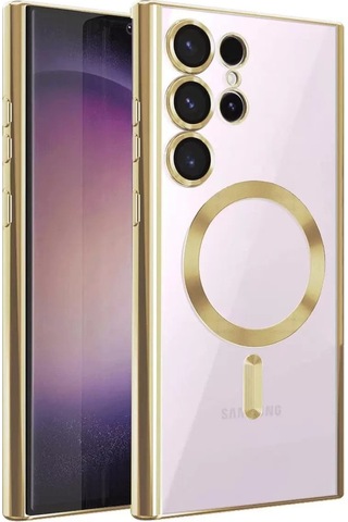 Mey İthalat Samsung Galaxy Uyumlu  S25 Ultra Kılıf Kross Magneticsafe Kapak - Gold Çok Renkli