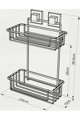 Banyo Rafı 2 Katlı Paslanmaz Easyfix Siyah S242 Siyah