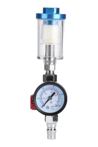 Suofeng Gümüş Manometreli 1/4" Hava Filtresi Ve Ayırıcı - 0-150psı Ayarlanabilir Hava Basıncı Regülatörü Hvlp Sprey İçin