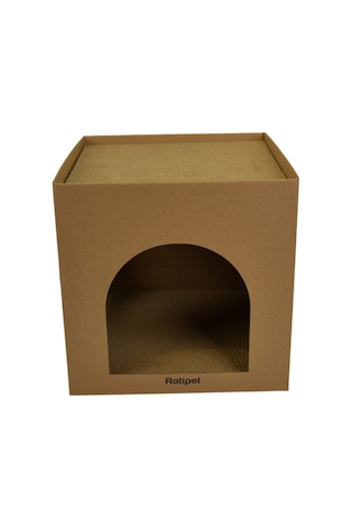 Box 1 Cube Karton Kedi Tırmalama Doğal