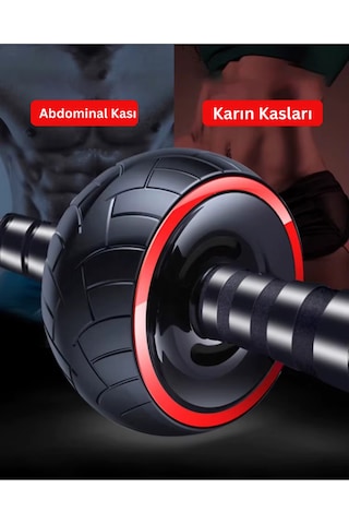 Evapera Profesyonel Ab Wheel Roller Karın Kası Göğüs Egzersiz Fitness Tekerleği Mekik Aleti Max150kg Siyah