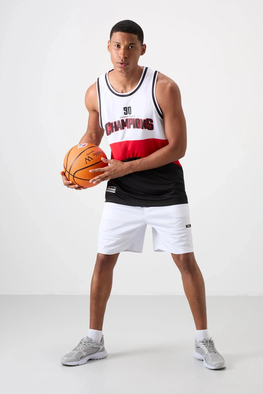 Tommy Life Nefes Alan Dokulu İnce Esnek Standart Fit Erkek Basketbol Atlet - 88395 Çok Renkli