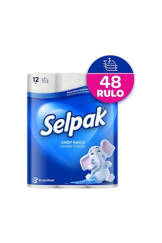 Selpak Kağıt Havlu 12X4 Set (48 Rulo Kağıt Havlu)