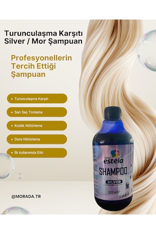 Turunculaşma Karşıtı Silver Şampuan / Mor Şampuan 500ml X2 Adet Boyalı / Röfleli