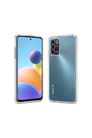 Logis Xiaomi Redmi Note 10 5g Uyumlu Şeffaf Silikon Kılıf Darbe Emici İnce Esnek Şeffaf Telefon Koruyucu Kapak
