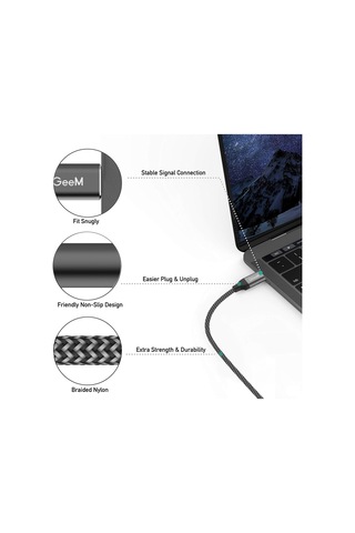 Qgeem QG-UA13 Tip-C 4K TV Monitörü Bağlantı Kablosu 1.2 Metre